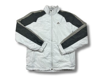 Adidas Vintage Jacke Windbreaker Trackjacket Leichte Jacke Weiß Größe XS