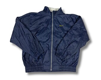 Nike Vintage Retro Jacke Trainingsjacke Trackjacke Sweatjacke Blau Größe L