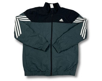 Adidas Vintage Jacke Windbreaker Trackjacket Leichte Jacke Schwarz Größe S