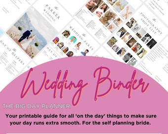 The Ultimate Wedding Day Binder Template, Edit Canva, Wedding Itinerary, Instant Download, Digital Template, Wedding Planner, Wedding Day