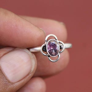 925 Silver Ring, Amethyst Ring, Oval Gemstone Ring, Handmade Ring, Daily wear Ring, Dainty Ring, Amethyst jewelry Women Ring Jewelry For Her