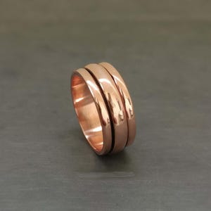Copper Spinner Wrap Ring, Arthritis Thumb Ring, Solid Copper Ring, Finger Ring, Solid Copper Ring Hammered Ring, Copper Jewelry Gift for Her
