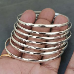 925 Sterling Silver, 7 Set of Bangles, 7 set Bangles, Gift for mom, Silver Bangle for Her/him, Handmade Bangles , all occasion gift For Her