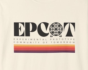 Camiseta EPCOT de estilo vintage con colores cómodos, unisex para adultos de Disney World, para hombre o mujer, diseño retro, Spaceship Earth.