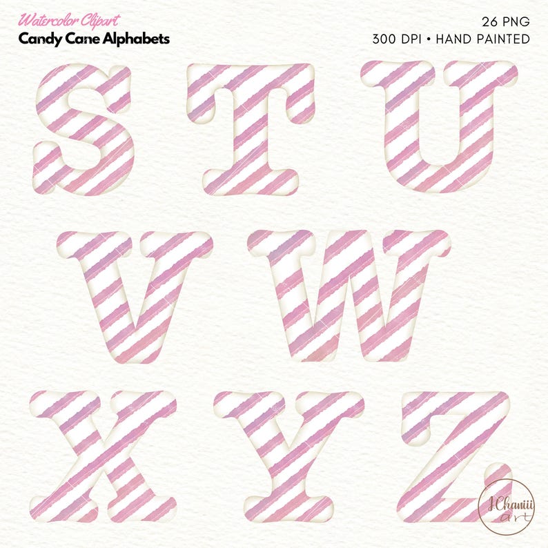 Pink Line Alphabets Clipart, Watercolor Alphabet Clipart, Sweet Letters ...