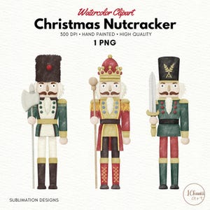 Christmas Nutcracker PNG, Watercolor Christmas Clipart, Nutcracker friends, Christmas Holiday Sublimation Digital Design Download