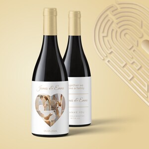 Modello di etichetta per vino con foto, bomboniera per matrimonio, etichetta per vino personalizzata, regalo etichetta per vino personalizzata, etichetta per champagne, anniversario di matrimonio