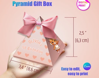 BALLET Cute Animals Personalized Children’s Party Box Pyramid Gift Bag Favour