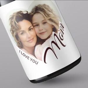 Editable Mother&#39;s Day Wine Label Template, Personalized Wine Label Template Digital Download Mother&#39;s Day Gift Instant Download