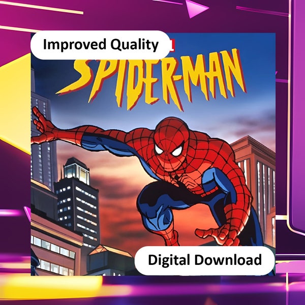 Spider man The Complete 1994 - 1998 Animated TV Series Digital Instant Download Old TV Show | No DVD