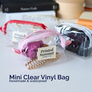 Clear Vinyl Mini Boxy Bag – Small Boxy Toiletry Pouch, Waterproof Travel Organizer, See-Through Cosmetic Bag, Custom Gift for Her