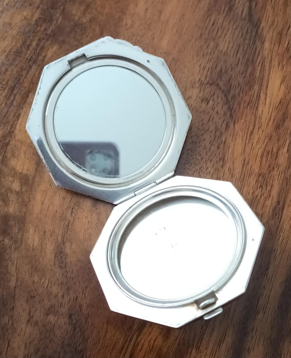 Art Deco Silver Powder Compact: British Hallmark,… - image 5