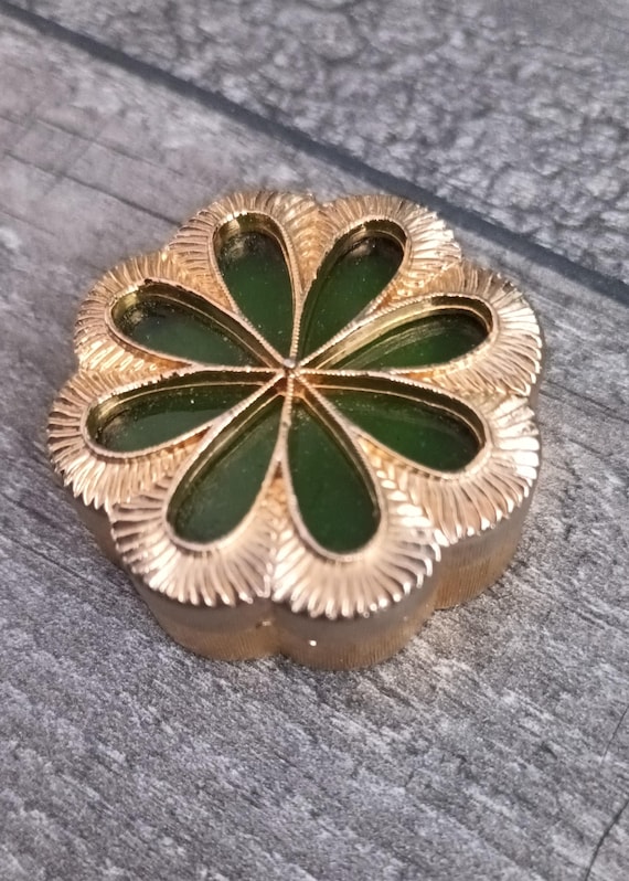 Vintage Max Factor Daisy Solid Perfume Compact: G… - image 1