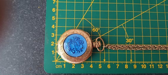 Vintage Max Factor Aquarius Perfume Compact: Etch… - image 5