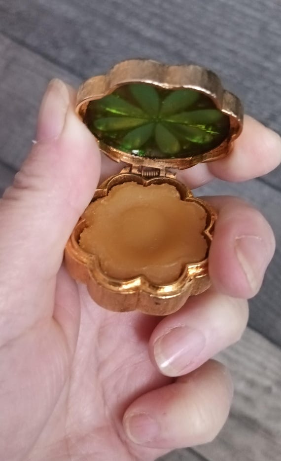 Vintage Max Factor Daisy Solid Perfume Compact: G… - image 5