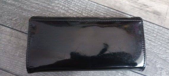 Large Harrods Purse 1990s. Black Shiny PVC, Geome… - image 2