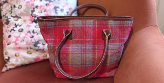 Joules, Womens, Red, Wool Checked Handbag, Tote B… - image 2