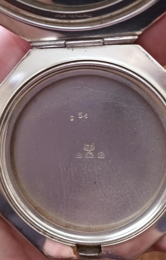 Art Deco Silver Powder Compact: British Hallmark,… - image 7