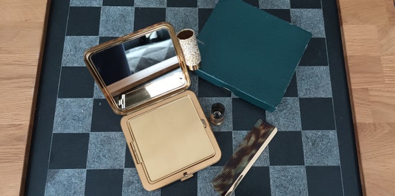 Vanity Compact Set With Comb And Lipstick Holder.… - image 4