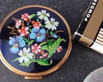 Mascot Spring Flowers Compact • Unused 1950s Powder Compact • Boxed Vanity Gift