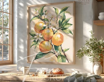 Maquette de cadre de cuisine, grande affiche penchée avec cadre en bois