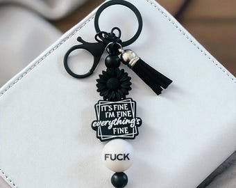 It&#39;s Fine I&#39;m Fine Everything&#39;s Fine keychain/ bag tag