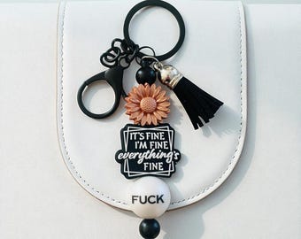 It&#39;s Fine I&#39;m Fine Everything&#39;s Fine keychain/ Bag Tag