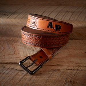 Custom Tooled Leather Belt