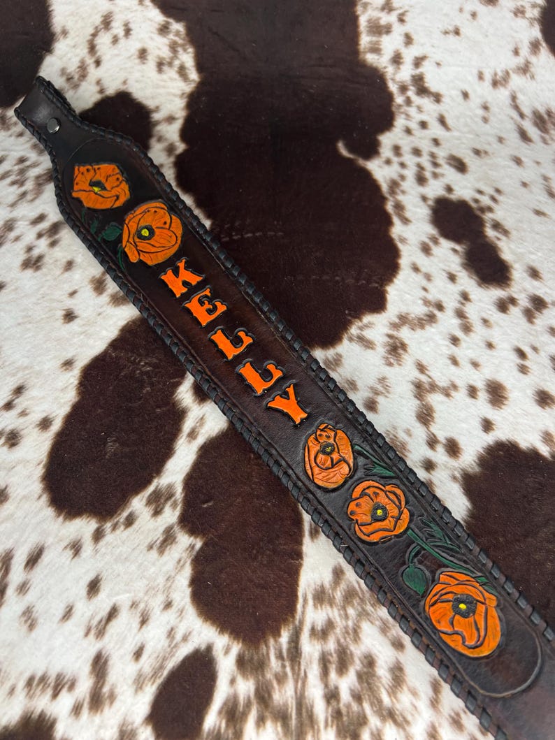 Flower Rifle Sling Custom Tooled Leather Strap or Sling - Etsy