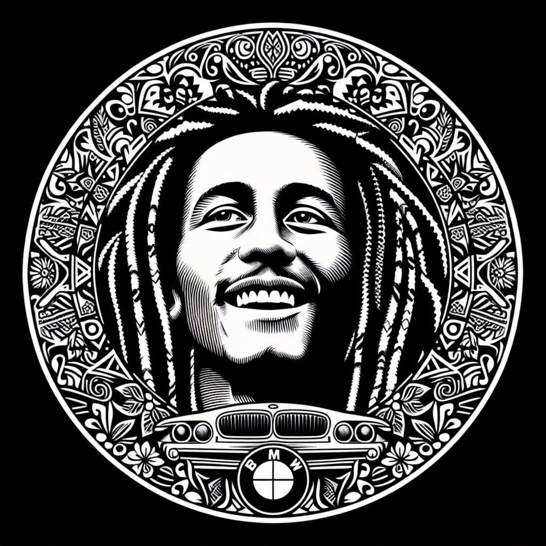 Reggae Car Sticker Bob Marley Pattern BMW Car Sticker | for Laser Engraver | Reggae Legend ...