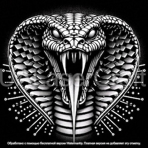 Digitale kunst cobra- en slangpatronen – Slangontwerp – Afdrukbare muurkunst