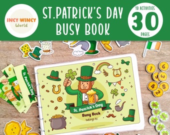 St Patrick's Day Busy Book, Activity for kids, Homeschool Learning Prints, Preschool Curriculum Learning Binder Toddler Quiet Book Printable