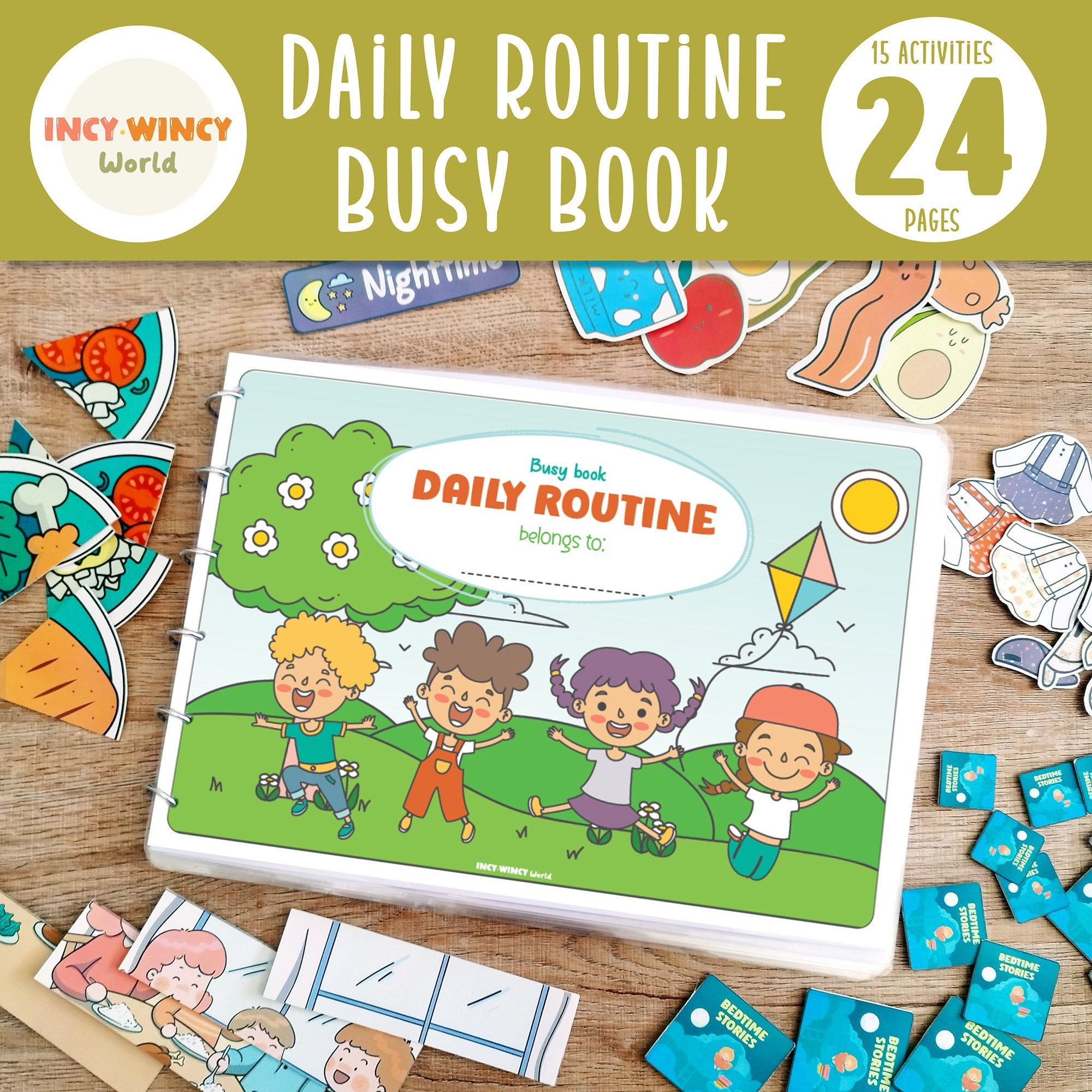 Daily Routine Busy Book, Activity for Kids, Homeschool Learning Prints ...