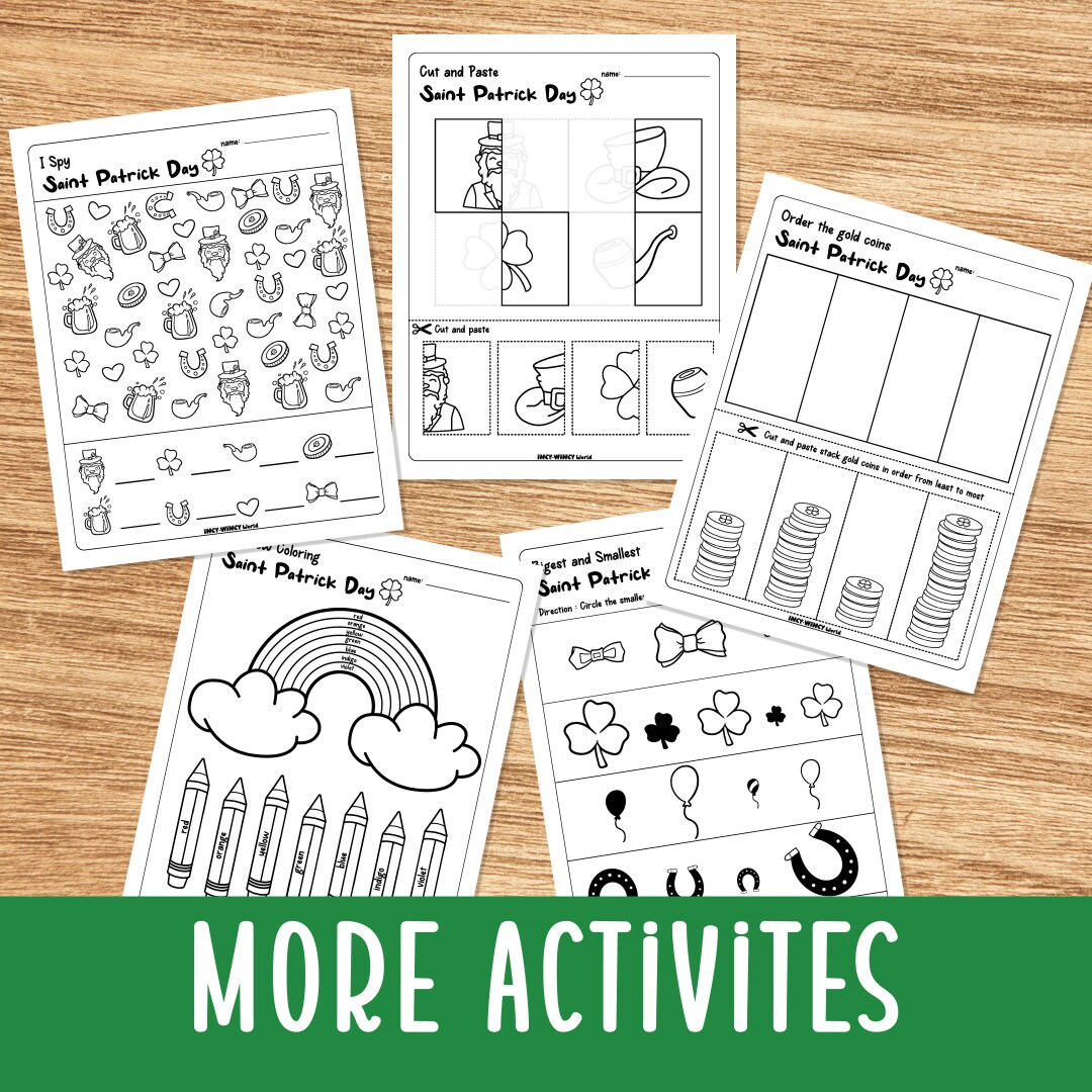 St. Patrick's Day Worksheets, Bundle, Preschool Activities, Preschool ...