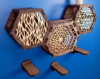 Wall-Mounted Hexagon Cat Shelves: Modern Cat Climbing Lounge