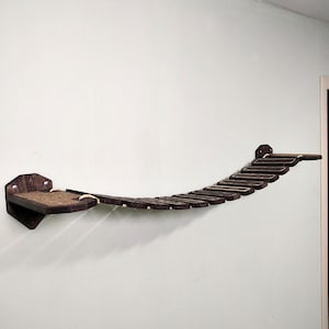 Wall-Mounted Cat Rope Bridge – Plywood & Sisal Climbing Furniture for Cats