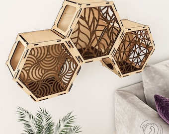 Modern Hexagon Cat Shelves - Chic Wall-Mounted Furniture for Your Kitty Crew