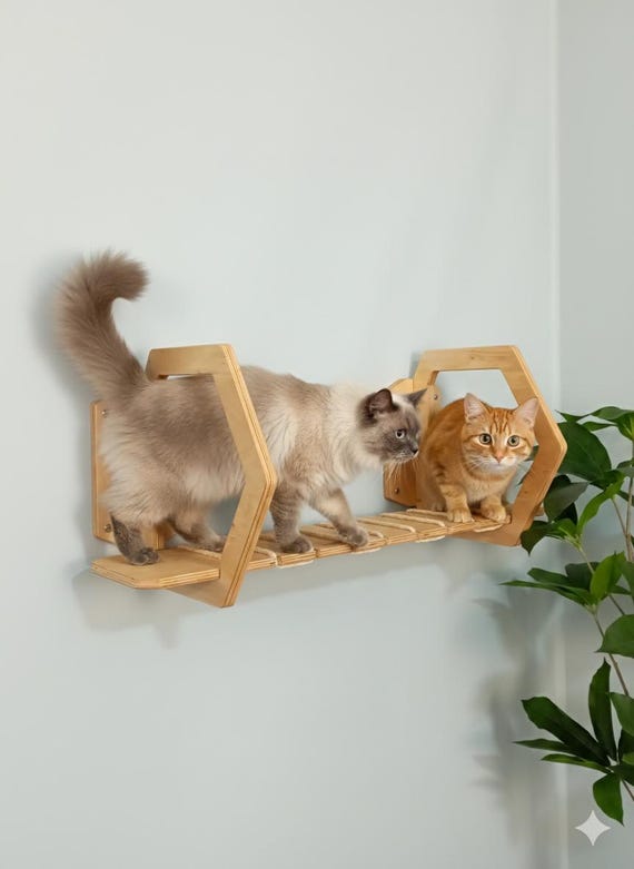 Cat Wall Shelf Step – Modern Cat Wall Furniture Track | Climbing Shelf for Cat Wall System