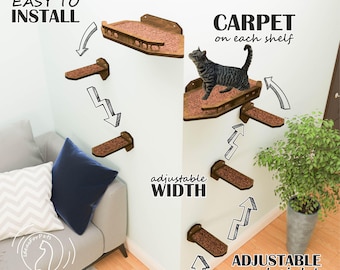 Wall-Mounted Corner Cat Shelves: Plywood Cat Climbing Playground