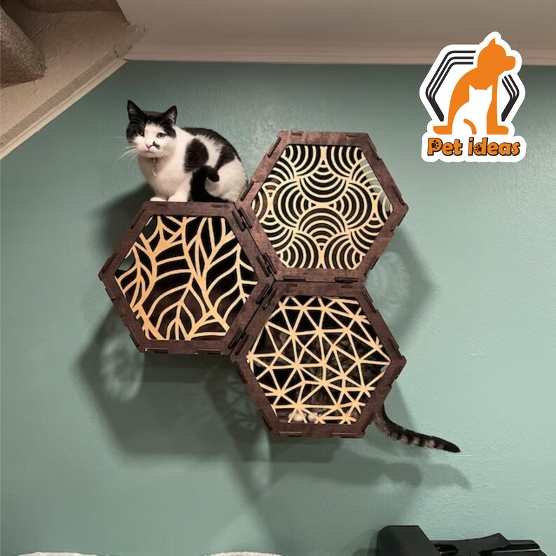 cat shelves for wall set
