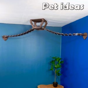 Ceiling Mounted Cat Bridge – Double Cat Walkway with Wall Supports | Modern Cat Ceiling Furniture