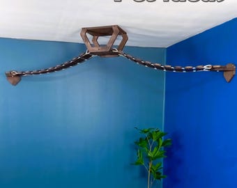 Ceiling Mounted Cat Bridge – Double Cat Walkway with Wall Supports | Modern Cat Ceiling Furniture