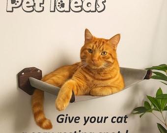 Cat Wall Hammock – Wall Mounted Cat Bed with Removable Fabric