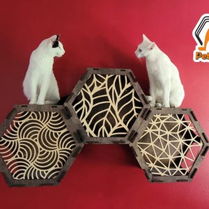 hexagon cat shelf set 3 pieces