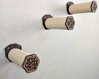 Galho de sisal para prateleira de gato, degraus de parede para gatos