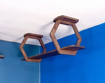 Ceiling Mounted Cat Perch – Floating Cat Shelf for Ceil | Modern Plywood Cat Furniture for Large Cats | Minimalist Cat Ceil Shelves
