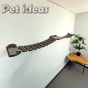 Double Sisal Rope Cat Bridge: Wall-Mounted Climbing Toy with Shelf