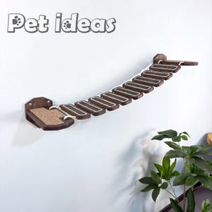 Sisal Cat Rope Bridge with Steps: Wall-Mounted Cat Climber