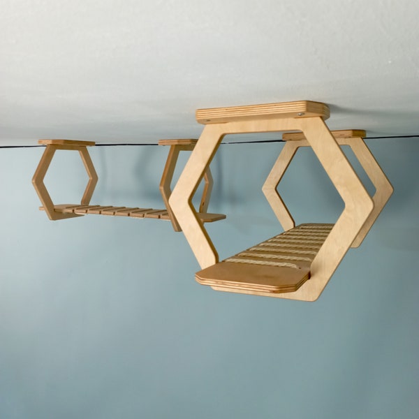Modern Ceiling Cat Shelves, Stylish Perch for Cats, Ceiling Mounted Cat Furniture, Unique Feline Hangout
