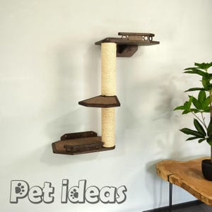 Wall-Mounted Sisal Cat Scratcher: Modern Cat Climbing Shelves